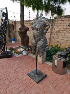 Female Torso Metal Washers Sculpture