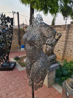 Female Torso Metal Washers Sculpture