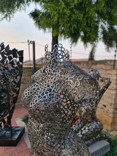 Female Torso Metal Washers Sculpture