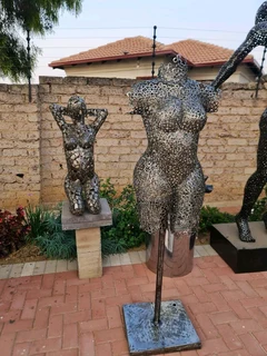 Female Torso Metal Washers Sculpture