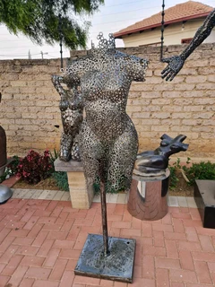 Female Torso Metal Washers Sculpture