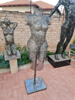 Female Torso Metal Washers Sculpture