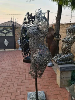 Female Torso Metal Washers Sculpture