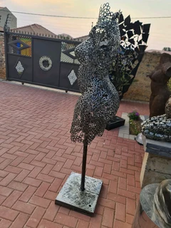 Female Torso Metal Washers Sculpture