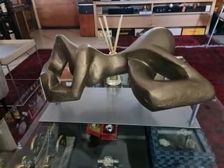 Esther Flowers Plastered Bronze Reclining Sculpture