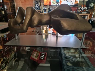 Esther Flowers Plastered Bronze Reclining Sculpture