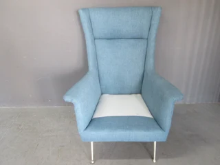 2x Retro Style Fabric Upholstered Occassional Chairs