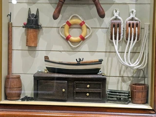 Ships Wheel Framed Clock