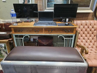 Wood and Wrought Iron Server Table