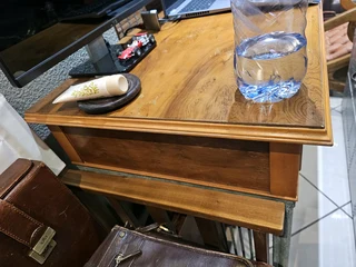 Wood and Wrought Iron Server Table