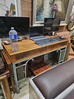 Wood and Wrought Iron Server Table