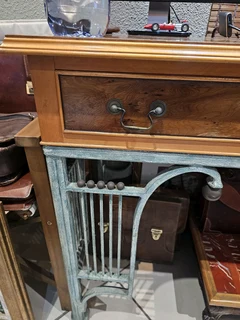 Wood and Wrought Iron Server Table
