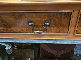 Wood and Wrought Iron Server Table