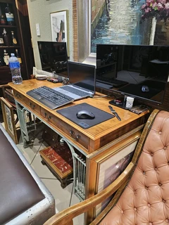 Wood and Wrought Iron Server Table