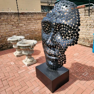 Metal Washers Mask Sculpture