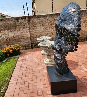 Metal Washers Mask Sculpture