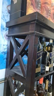 Industrial Style Railway Sleeper Wood Display Cabinet