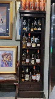 Industrial Style Railway Sleeper Wood Display Cabinet