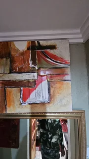 3X Abstract Acrylic Paintings