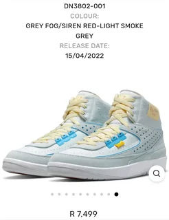 Air Jordan 2 Union La Grey Fog Sneakers