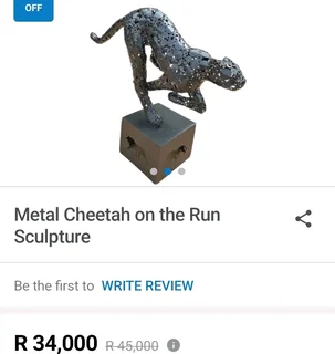 Metal Cheetah on the Run Sculpture