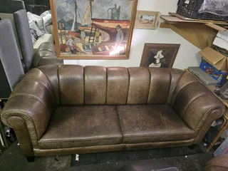 Pair of Vintage 1980s Dutch Sheep Leather Sofas