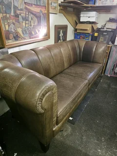 Pair of Vintage 1980s Dutch Sheep Leather Sofas