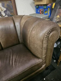 Pair of Vintage 1980s Dutch Sheep Leather Sofas