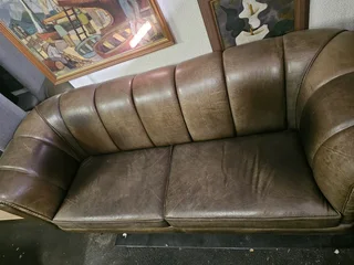 Pair of Vintage 1980s Dutch Sheep Leather Sofas