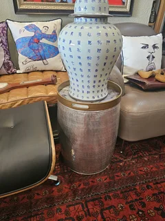 Cielo Drum Side Table with Storage