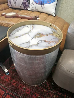 Cielo Drum Side Table with Storage