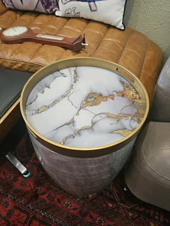 Cielo Drum Side Table with Storage