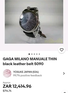 Gaga Milano Manuale Thin 46mm (Model 5090) Rare Watch