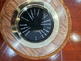 Rare Vintage Brass &amp; Partridge Wood World Timer Paperweight
