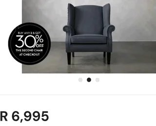 Grey Wingback Chair with Queen Anne Legs