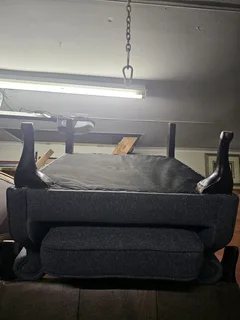 Grey Wingback Chair with Queen Anne Legs