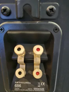 Bowers &amp; Wilkins 686 Bookshelf Speakers – Pair (Black Ash Finish) with Stands