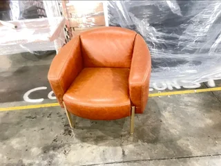 For Sale: Prague Leather Armchair – Vintage TanPre-owned and in excellent condition. Features modifi