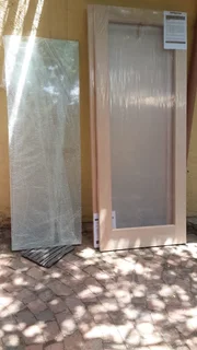 2 New Solid Meranti Doors and Glass for Sale Never Used