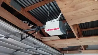 Double automated garage with motor