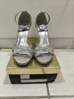 Silver Glitter Heels