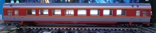 5 HO model train passenger coaches by Jouef, Liliput and Rivarossi