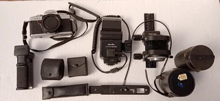 Minolta 35mm film camera with macro equipment