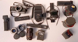 Minolta 35mm film camera with macro equipment