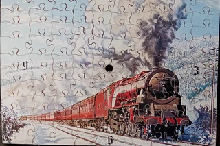 Mounted puzzles of railway scenes