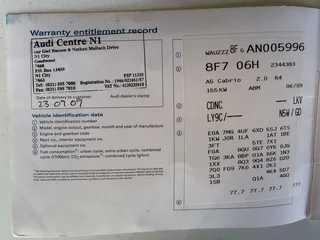 2009 Audi A5 2.0 T FSI CONVERTIBLE MULTITRONIC