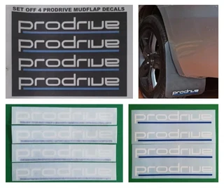 Set off 4 Prodrive mudflap stickers decals