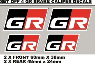 Toyota GR brake caliper decals stickers