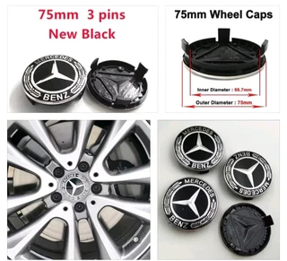 Mercedes 60mm &amp; 75mm Wheel Rim centre caps