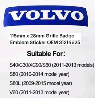 Volvo front grille badge label sticker
